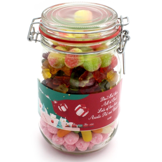 Personalised Christmas Pick & Mix Sweet Jar Personalised Christmas Pick & Mix Sweet Jar