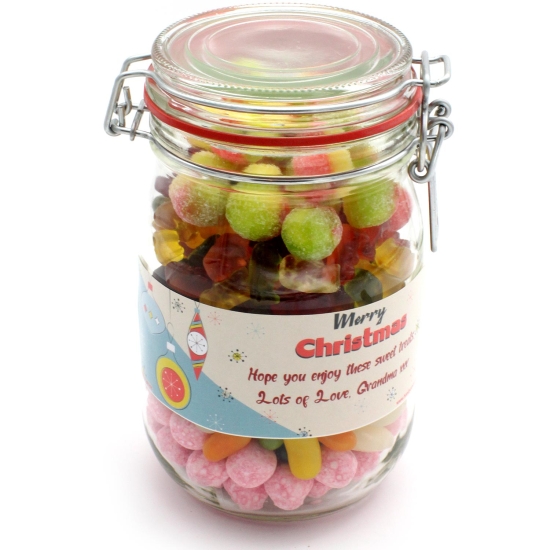 Personalised Christmas Pick & Mix Sweet Jar Personalised Christmas Pick & Mix Sweet Jar