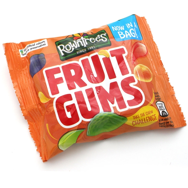 Rowntree's Fruit Gums all natural chewy fruity sweets from