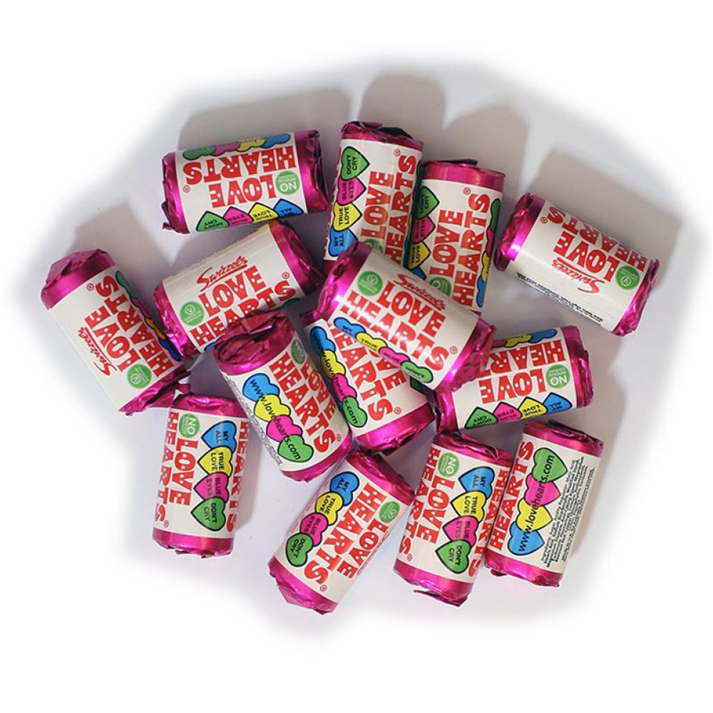 Love Hearts- Mini Rolls of the Iconic retro Swizzels love heart sweets